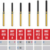 Alpen FG #881.010 Coarse Grit, Round End Cylinder Diamond Bur. Package of 5 Burs