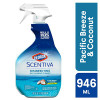 Clorox Scentiva Multi-Surface Disinfectant Spray, Pacific Breeze/Coconut Scent, 32 Oz