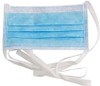 House Brand Tie-On Masks, 3-Ply, Blue, 50/Pk.
