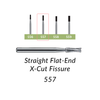 Carbide Burs. FG-557 Straight Flat-End X-Cut Fissure. 10 pcs.