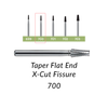 Carbide Burs. FG-700 Taper Flat End X-Cut Fissure. 10 pcs.