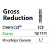Two Striper FG #SC8 Gross Reduction Coarse Diamond Bur, Crown Cut. Pack of 5