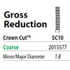 Two Striper FG #SC10 Gross Reduction Coarse Diamond Bur, Crown Cut. Pack of 5