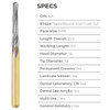 Great White Ultra FG #856.016 Round End Taper Carbide Burs, 5/Pack. Working length