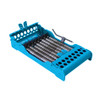 E-Z Jett Cassette 8 Instrument Holder, Neon Blue, open top, round holes