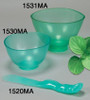 Set of Candeez Scented Flexible Bowls and Spatula (1 med, 1 large, 1 spatula), Mint, Aquamarine