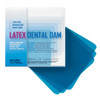 Crosstex 6' x 6' Medium, Blue Unflavored Latex Dental Dam. Box of 36 sheets