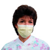Infection ControlHalyard Procedure Mask - Tissue Yellow, Pleat-Style with Earloops, 50/Box