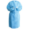 House Brand Blue Disposable Isolation Gowns 10/bag, Regular/Large, full length