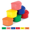 Plasdent Denture Box - Assorted Colors 12/Bx. Plastic with Hinged Lid, 4'W x
