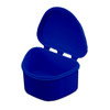 Plasdent Denture Box - Dark Blue Chroma Colored 12/Bx. Plastic with Hinged Lid