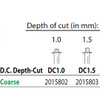 Two Striper FG DC 1.5 Coarse Diamond Burs, Depth-Cut. Pack of 5
