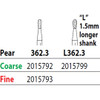 Two Striper FG 362.3 Fine Diamond Bur, Pear. Pack of 5