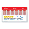 ExactTaper F2 Gutta Percha Points 28mm, 60/Box. Hand jig rolled to produce