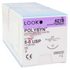 Look 5/0, 27' Coated PGA Undyed Braided Sutures with C-6 Reverse-cutting 19 mm