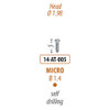 Screws and Tacks 1.4 mm x 5 mm, Micro Auto-Screw