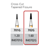 Alpen Carbide Bur 702G-314-1.60-4.00 Cross Cut Tapered Fissure, 10 pcs