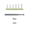 Carbide Burs. FG332 Short Shank, Pear. Pack of 100/Bag