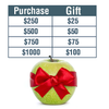 Gift Card - Value per order (cannot be combined with other promotions)