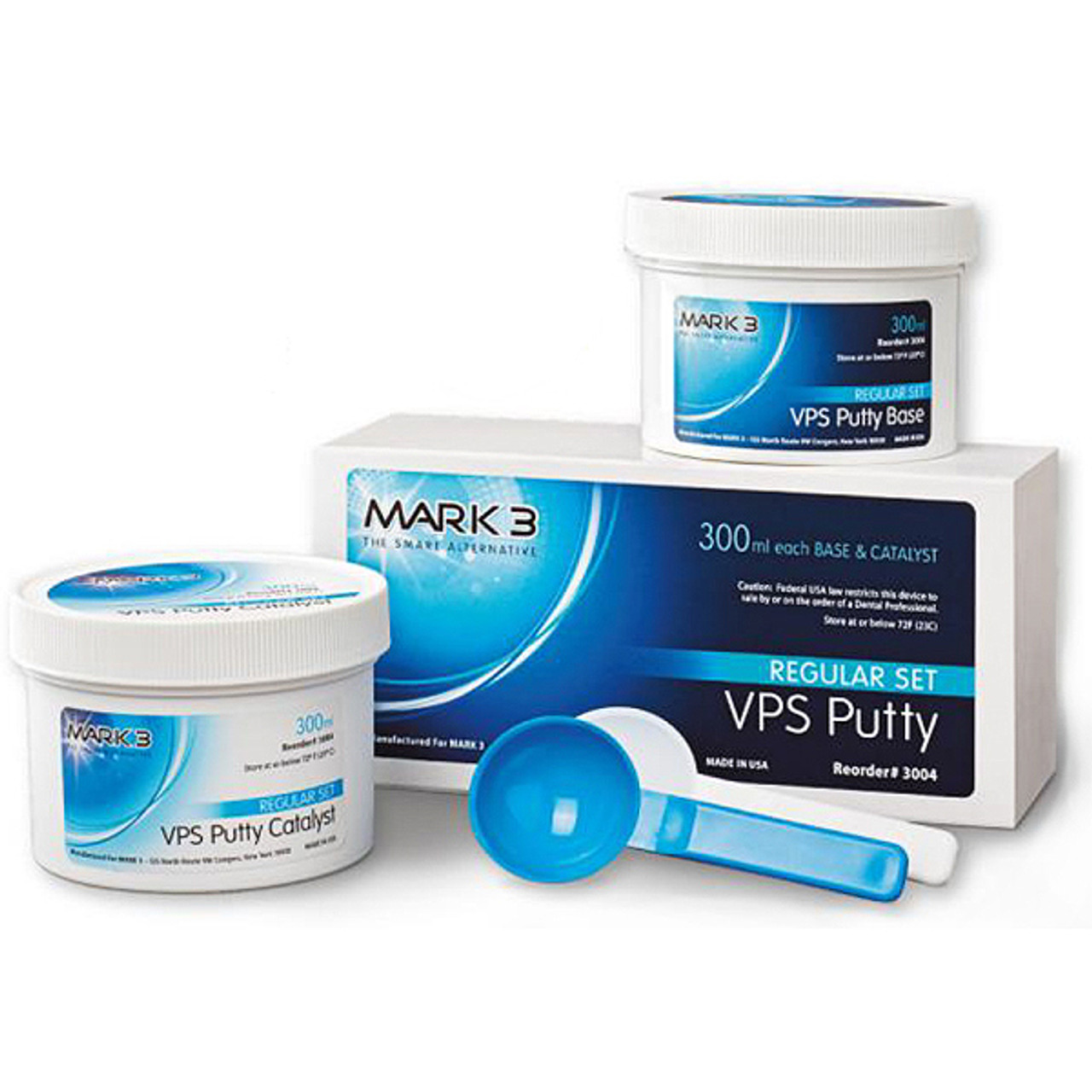 MARK3 VPS Impression Putty, Regular Set, 300 mL Base & Catalyst