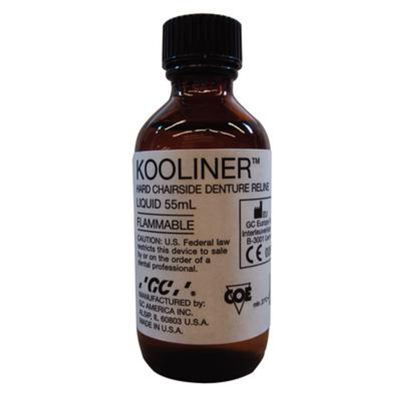 Kooliner Hard Denture Reline Material, Liquid Only, 2 oz. Bottle