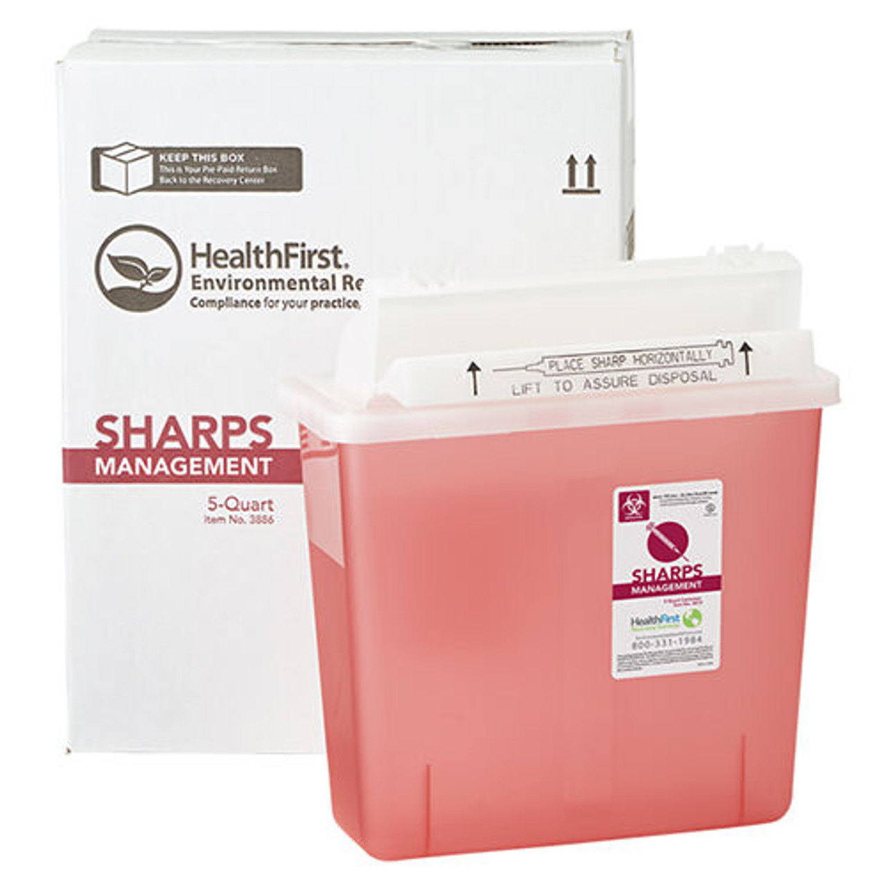 Sharps Recovery Dental Containers 5 Quart, Each