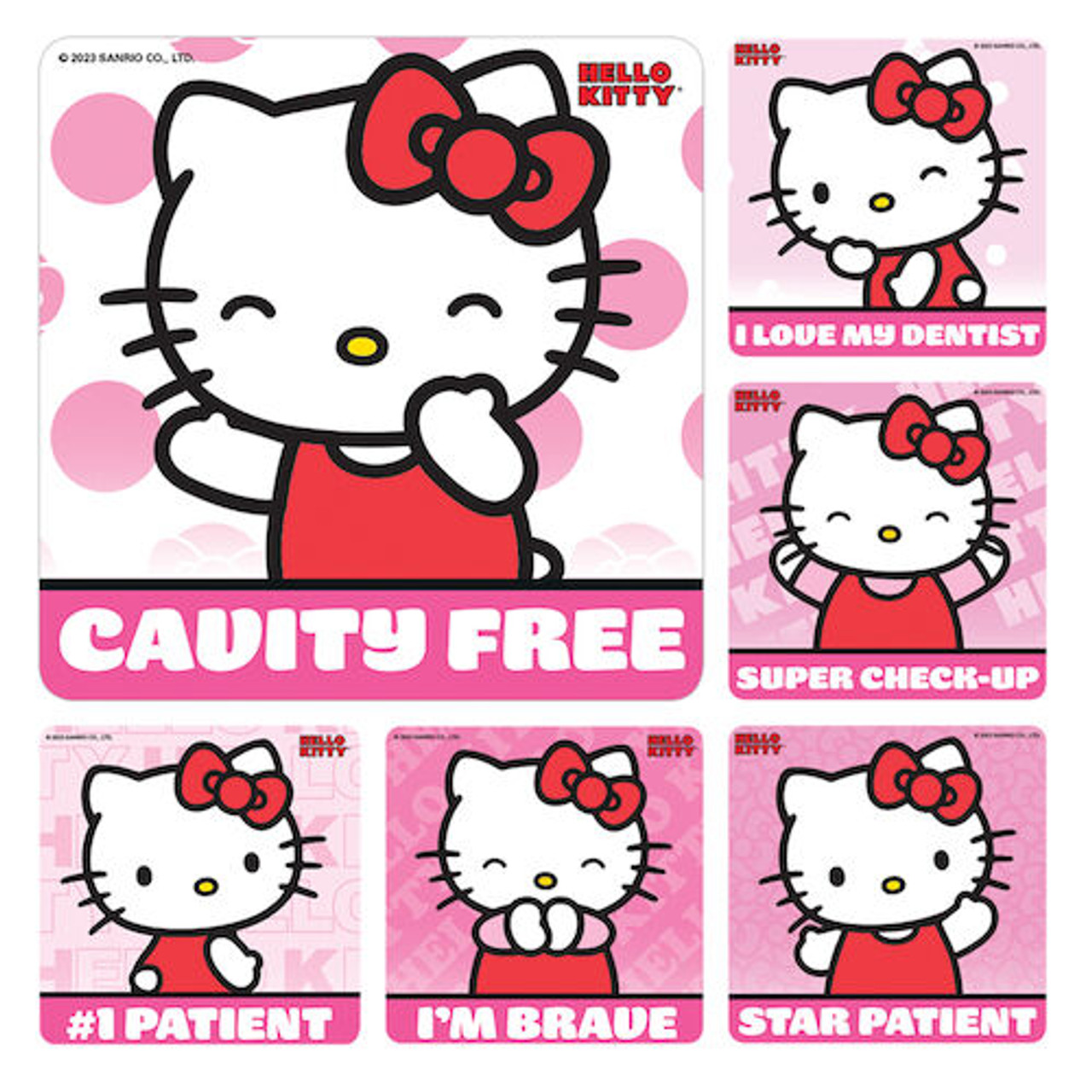 Assorted Stickers Hello Kitty Dental Stickers, 100/Roll, PS753