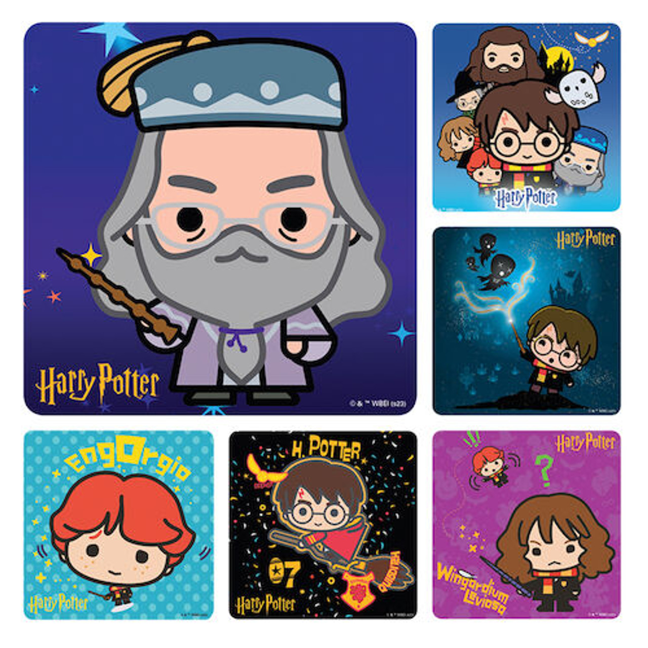 Assorted Stickers Harry Potter Chibi Style Stickers, 100/Roll