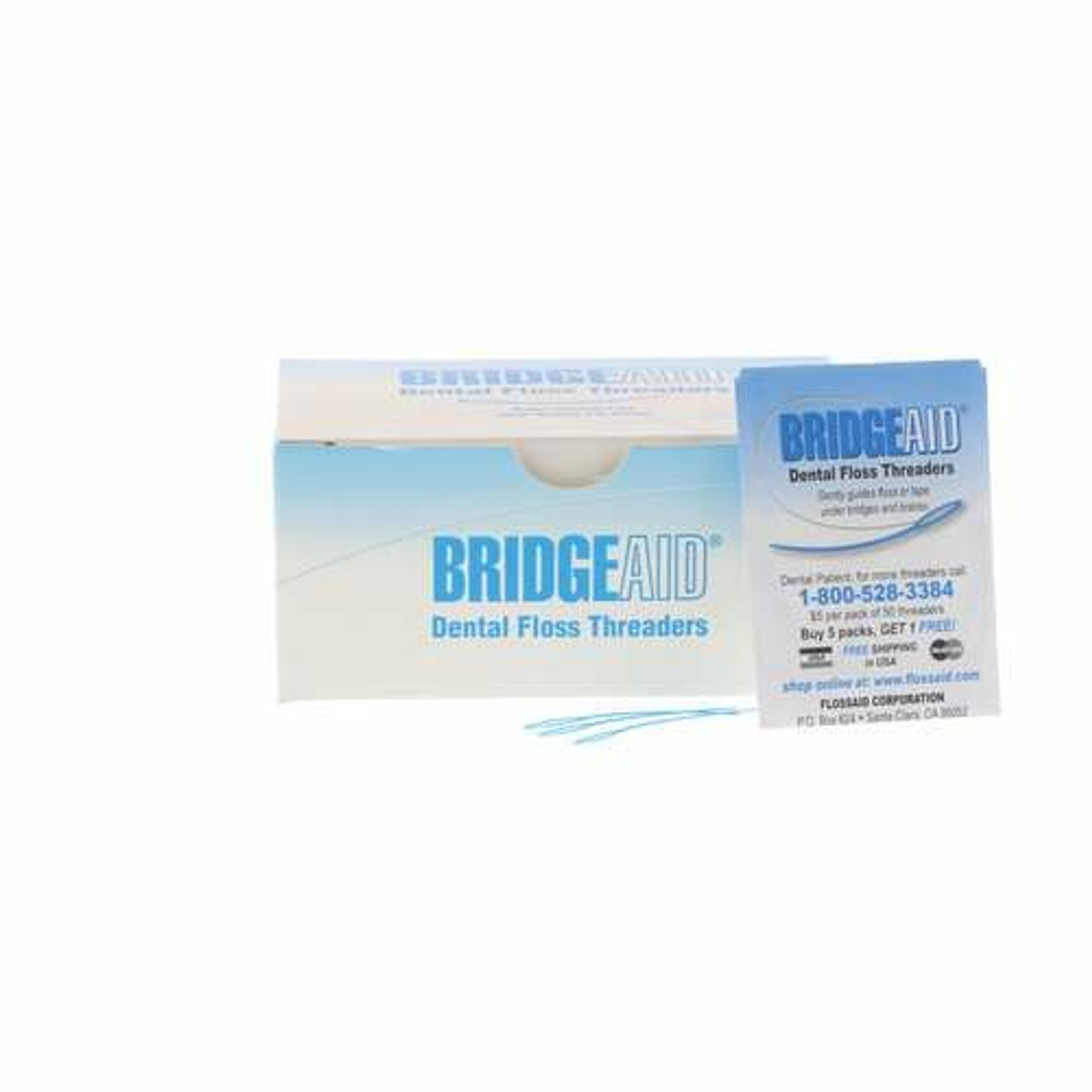 BridgeAid Dental Floss Threader Threader, 10/Envelope, 100 Envelopes ...