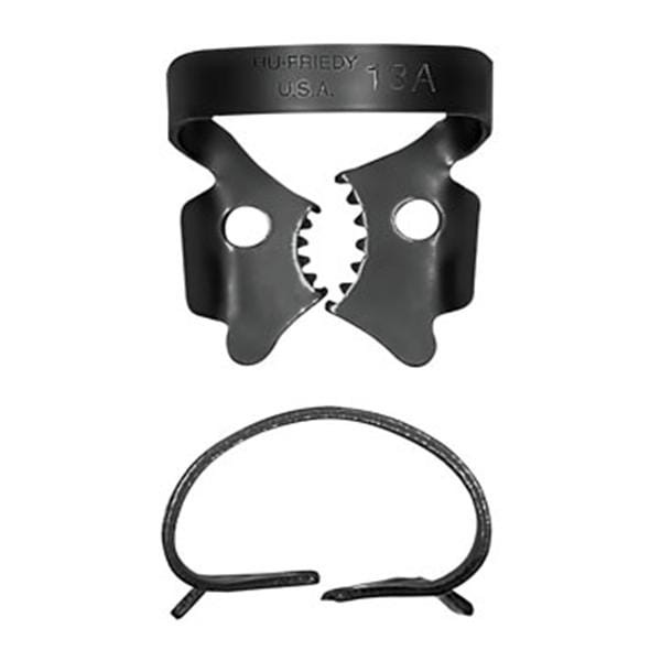Hu-Friedy 13A Satin Steel ® Rubber Dam Clamp with Grooves - RDCM13A-G Hu-Friedy 13A Satin Steel ® Rubber Dam Clamp with Grooves - RDCM13A-G