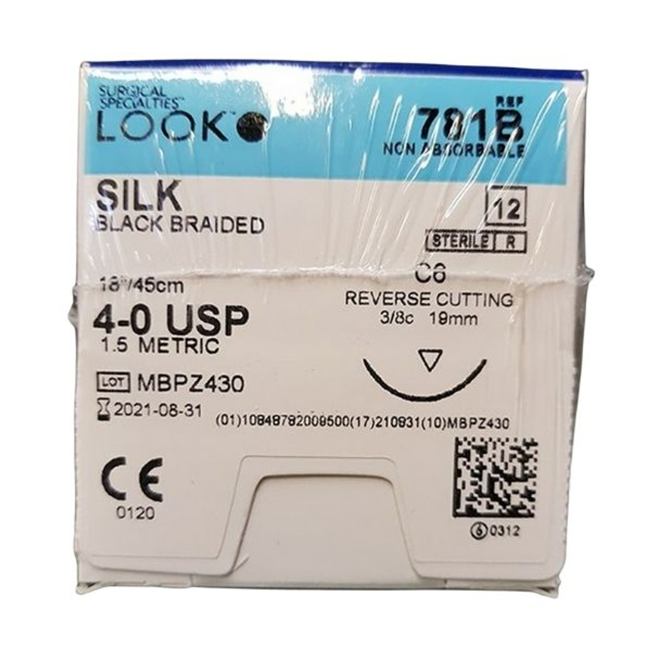 Sutures. Silk Thread. 781B 4-0 18