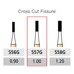 Alpen Speedster FG 557G Cross Cut Fissure Carbide Bur 10/Pk