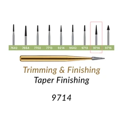 Carbide Burs. FG-9714 T&F 30-blades Taper Finishing. 10 pcs.