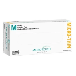Micro-Touch Micro-Thin Nitrile Exam Gloves: Medium 300/Bx. Micro-thin Blue