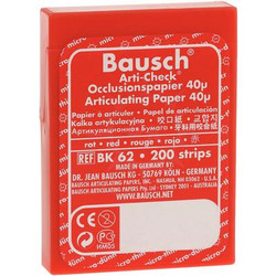 Bausch Arti-Check Micro-Thin .0016' (40 microns) RED Articulating Paper, 200