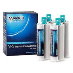 MARK3 VPS Impression Material, Medium Body, Fast Set, 4 x 50 mL Cartridges