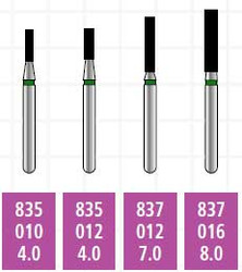 Alpen x1 FG #835.012 Coarse Grit, Flat End Cylinder, Single Use Diamond Bur