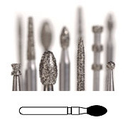 Midwest FG #KS4.024 Fine Grit, KS Series Football Diamond Bur. Package of 5 Burs