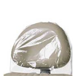 Brixton 10' x 14.50' Clear Plastic Headrest Cover, Box of 250 Covers