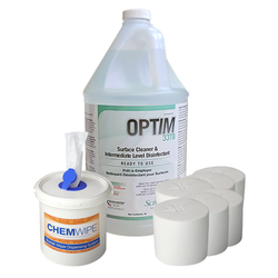 Infection ControlDIY Optim Wipes Kit: Optim 33 Surface Cleaner 1G, 6 Rolls of Dry Wipes, Dispending Bucket (Cost Effective)