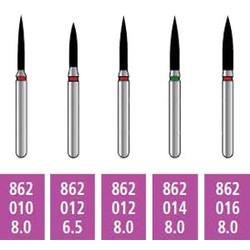 House Brand FG 862.014 Coarse, Flame, Single Use Diamond Bur, 10/Pk