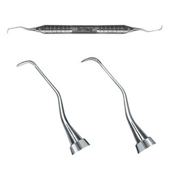 Hu-Friedy #11/12 double end Gracey curette with #6 Satin Steel Handle