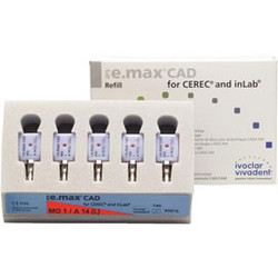 IPS e.max CAD CEREC Ivoclar MO Block, Shade 1 Size A14(L) 5/Pk.