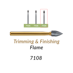 Carbide Burs. FG-7108 T&F 12-blades Flame. 1 pc.