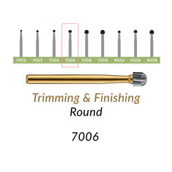 Carbide Burs. FG-7006 T&F 12-blades Round. 1 pc