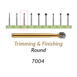 Carbide Burs. FG-7004 T&F 12-blades Round. 1 pc