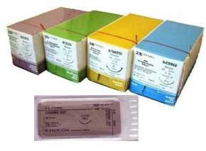 Ethicon 3/0, 27' Chromic Gut Absorbable Suture with Reverse Cutting FS-2 Needle