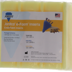 Endoring II Jordco Endoring e-Foam, YELLOW Foam Inserts, Package of 48