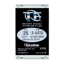 Twisted Files, #25 .08 taper 23mm NiTi with Rphase, Package of 3 files