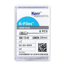 Kerr Endodontics K-Files 25mm #15-40 Assorted 6/Box.